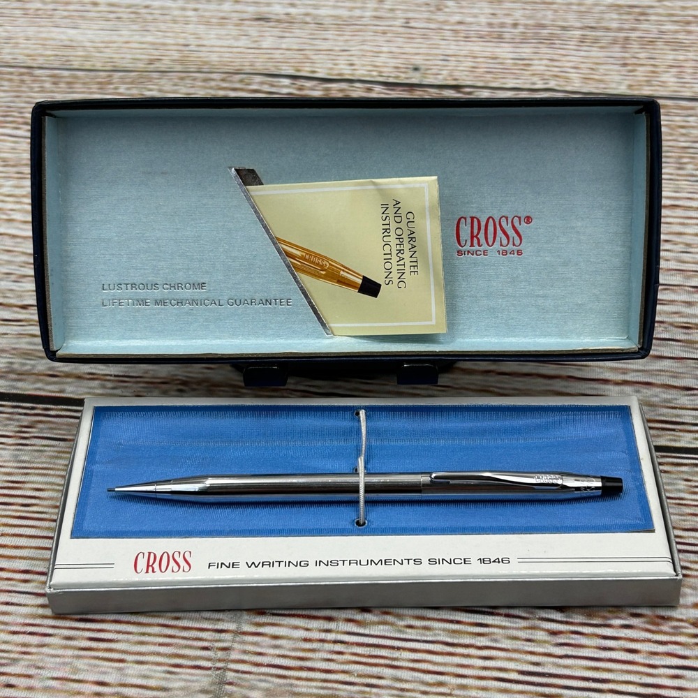 Cross Century Lustrous Chrome Mechanical Pencil Made‎ in USA Vintage with Box